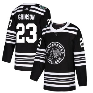 Stu Grimson Men's Adidas Chicago Blackhawks Authentic Black 2019 Winter Classic Jersey