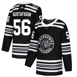 Erik Gustafsson Men's Adidas Chicago Blackhawks Authentic Black 2019 Winter Classic Jersey