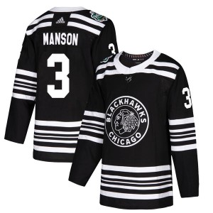 Dave Manson Men's Adidas Chicago Blackhawks Authentic Black 2019 Winter Classic Jersey