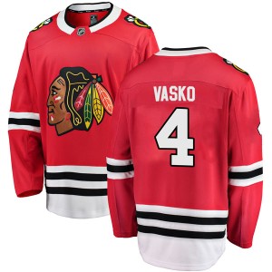 Elmer Vasko Men's Fanatics Branded Chicago Blackhawks Breakaway Red Home Jersey