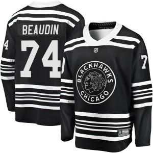 Nicolas Beaudin Men's Fanatics Branded Chicago Blackhawks Premier Black Breakaway Alternate 2019/20 Jersey