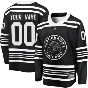 Custom Men's Fanatics Branded Chicago Blackhawks Premier Black Custom Breakaway Alternate 2019/20 Jersey