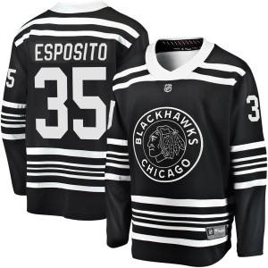 Tony Esposito Men's Fanatics Branded Chicago Blackhawks Premier Black Breakaway Alternate 2019/20 Jersey