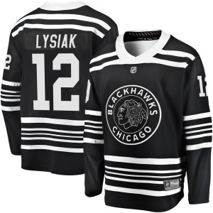 Tom Lysiak Men's Fanatics Branded Chicago Blackhawks Premier Black Breakaway Alternate 2019/20 Jersey