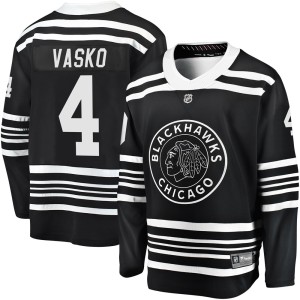 Elmer Vasko Men's Fanatics Branded Chicago Blackhawks Premier Black Breakaway Alternate 2019/20 Jersey