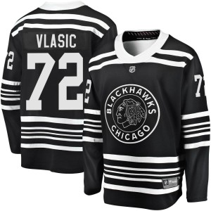 Alex Vlasic Men's Fanatics Branded Chicago Blackhawks Premier Black Breakaway Alternate 2019/20 Jersey