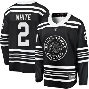 Bill White Men's Fanatics Branded Chicago Blackhawks Premier White Breakaway Black Alternate 2019/20 Jersey