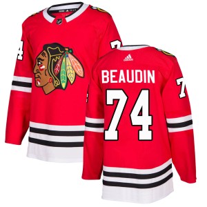 Nicolas Beaudin Men's Adidas Chicago Blackhawks Authentic Red ized Home Jersey