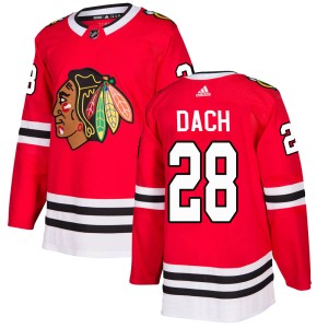 Colton Dach Men's Adidas Chicago Blackhawks Authentic Red Home Jersey