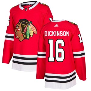 Jason Dickinson Men's Adidas Chicago Blackhawks Authentic Red Home Jersey