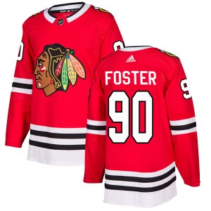 Scott Foster Men's Adidas Chicago Blackhawks Authentic Red Home Jersey