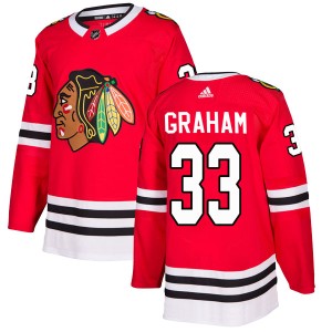 Dirk Graham Men's Adidas Chicago Blackhawks Authentic Red Home Jersey