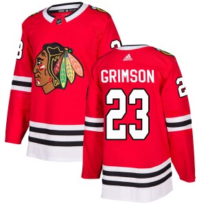Stu Grimson Men's Adidas Chicago Blackhawks Authentic Red Home Jersey