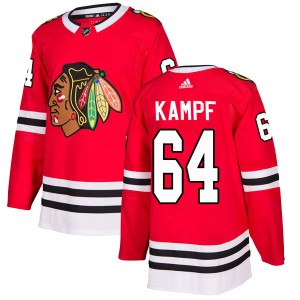 David Kampf Men's Adidas Chicago Blackhawks Authentic Red Home Jersey