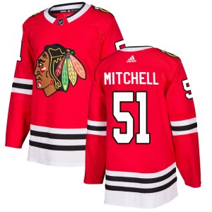 Ian Mitchell Men's Adidas Chicago Blackhawks Authentic Red Home Jersey