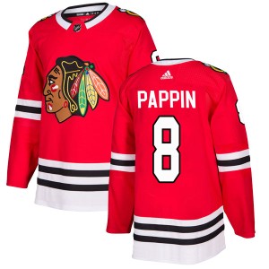 Jim Pappin Men's Adidas Chicago Blackhawks Authentic Red Home Jersey