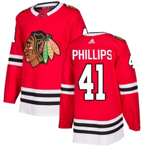 Isaak Phillips Men's Adidas Chicago Blackhawks Authentic Red Home Jersey