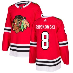 Terry Ruskowski Men's Adidas Chicago Blackhawks Authentic Red Home Jersey