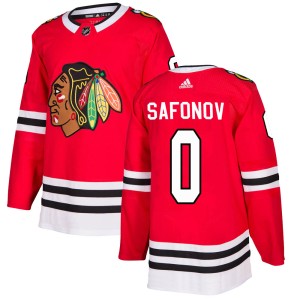Ilya Safonov Men's Adidas Chicago Blackhawks Authentic Red Home Jersey