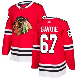 Samuel Savoie Men's Adidas Chicago Blackhawks Authentic Red Home Jersey