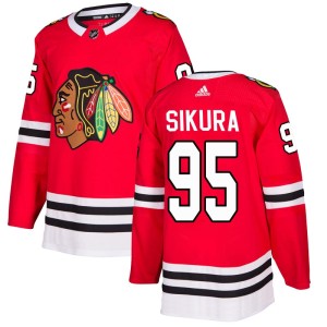 Dylan Sikura Men's Adidas Chicago Blackhawks Authentic Red Home Jersey