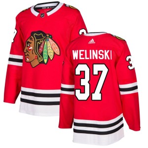 Andy Welinski Men's Adidas Chicago Blackhawks Authentic Red Home Jersey