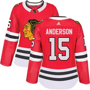 Joey Anderson Women's Adidas Chicago Blackhawks Authentic Red Home Jersey