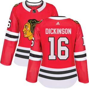 Jason Dickinson Women's Adidas Chicago Blackhawks Authentic Red Home Jersey
