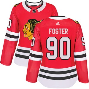 Scott Foster Women's Adidas Chicago Blackhawks Authentic Red Home Jersey