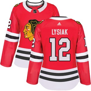 Tom Lysiak Women's Adidas Chicago Blackhawks Authentic Red Home Jersey