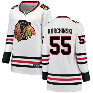 Kevin Korchinski Women's Fanatics Branded Chicago Blackhawks Breakaway White Away Jersey