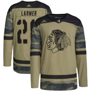 Steve Larmer Youth Adidas Chicago Blackhawks Authentic Camo Military Appreciation Practice Jersey