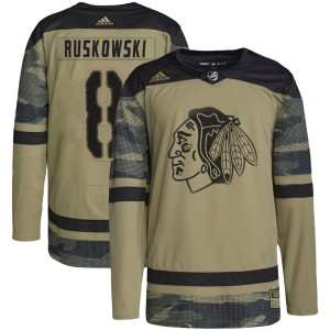 Terry Ruskowski Youth Adidas Chicago Blackhawks Authentic Camo Military Appreciation Practice Jersey