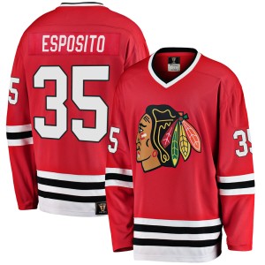 Tony Esposito Youth Fanatics Branded Chicago Blackhawks Premier Red Breakaway Heritage Jersey