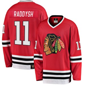 Taylor Raddysh Youth Fanatics Branded Chicago Blackhawks Premier Red Breakaway Heritage Jersey
