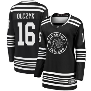 Ed Olczyk Women's Fanatics Branded Chicago Blackhawks Premier Black Breakaway Alternate 2019/20 Jersey