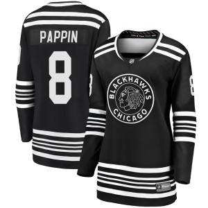 Jim Pappin Women's Fanatics Branded Chicago Blackhawks Premier Black Breakaway Alternate 2019/20 Jersey