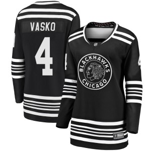Elmer Vasko Women's Fanatics Branded Chicago Blackhawks Premier Black Breakaway Alternate 2019/20 Jersey