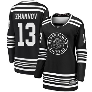 Alex Zhamnov Women's Fanatics Branded Chicago Blackhawks Premier Black Breakaway Alternate 2019/20 Jersey