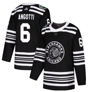 Lou Angotti Youth Adidas Chicago Blackhawks Authentic Black 2019 Winter Classic Jersey