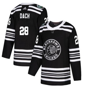 Colton Dach Youth Adidas Chicago Blackhawks Authentic Black 2019 Winter Classic Jersey