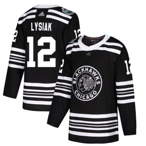 Tom Lysiak Youth Adidas Chicago Blackhawks Authentic Black 2019 Winter Classic Jersey