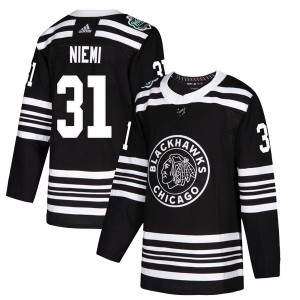 Antti Niemi Youth Adidas Chicago Blackhawks Authentic Black 2019 Winter Classic Jersey