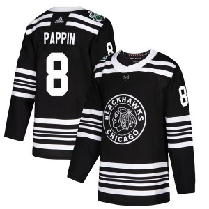 Jim Pappin Youth Adidas Chicago Blackhawks Authentic Black 2019 Winter Classic Jersey