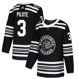 Pierre Pilote Youth Adidas Chicago Blackhawks Authentic Black 2019 Winter Classic Jersey