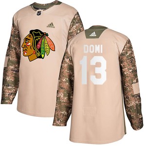 Max Domi Youth Adidas Chicago Blackhawks Authentic Camo Veterans Day Practice Jersey