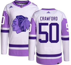 Corey Crawford Men's Adidas Chicago Blackhawks Authentic Hockey Fights Cancer Jersey
