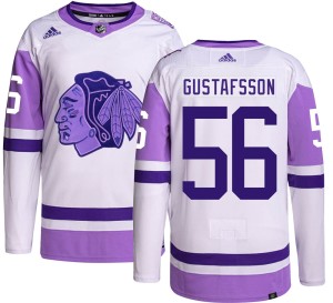 Erik Gustafsson Men's Adidas Chicago Blackhawks Authentic Hockey Fights Cancer Jersey