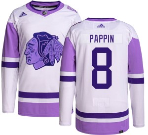 Jim Pappin Men's Adidas Chicago Blackhawks Authentic Hockey Fights Cancer Jersey