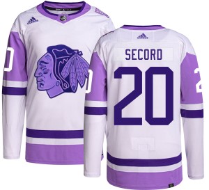 Al Secord Men's Adidas Chicago Blackhawks Authentic Hockey Fights Cancer Jersey